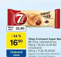 Tesco 7Days Croissant Super Max, 98-110 g, vybrané druhy nabídka