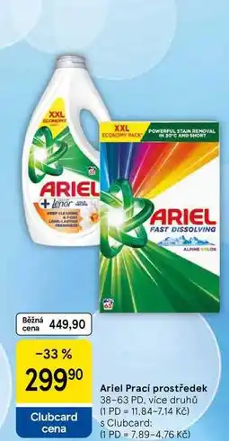 Tesco Ariel Prací prostředek, 38-63 PD, více druhů nabídka