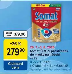 Tesco Somat Čisticí prostředek do myčky na nádobí, 42 ks nabídka