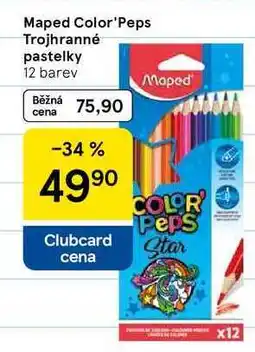 Tesco Maped Color'Peps Trojhranné pastelky, 12 barev nabídka