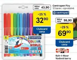 Tesco Centropen Fixy, 12 barev, vypratelné nabídka