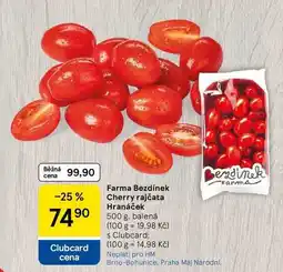 Tesco Farma Bezdínek Cherry rajčata Hranáček nabídka