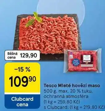 Tesco Tesco Mleté hovězí maso nabídka