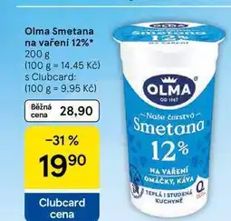 Tesco Olma Smetana na vaření 12% nabídka