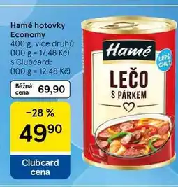 Tesco Hamé hotovky Economy nabídka