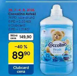 Tesco Coccolino Aviváž, 74 PD, více druhů nabídka