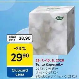 Tesco Tento Kapesníky, 58 ks, 3 vrstvy nabídka