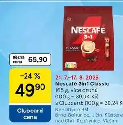 Tesco Nescafé 3in1 Classic, 165 g, více druhů nabídka