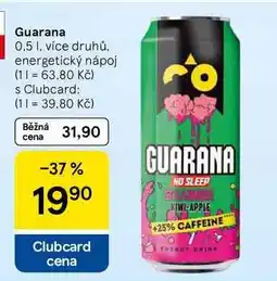 Tesco Guarana, 0,5 l, více druhů, energetický nápoj nabídka