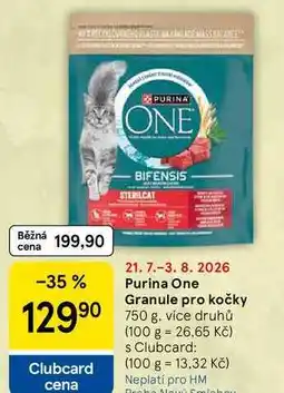 Tesco Purina One Granule pro kočky, 750 g, více druhů nabídka