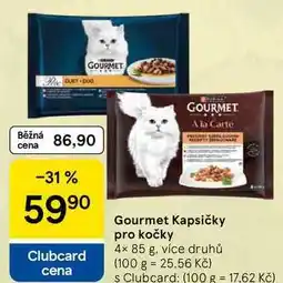 Tesco Gourmet Kapsičky pro kočky, 4× 85 g, více druhů nabídka
