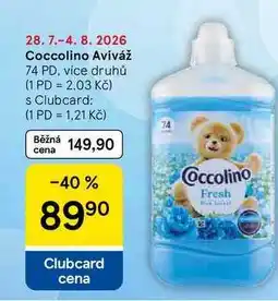 Tesco Coccolino Aviváž, 74 PD, více druhů nabídka