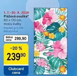 Tesco Plážová osuška, 80 x 170 cm. motiv květy nabídka