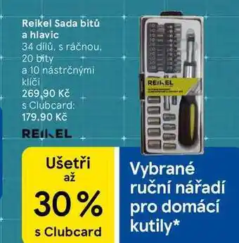 Tesco Reikel Sada bitů a hlavic, 34 dílů, s ráčnou, 20 bity a 10 nástrčnými klíči nabídka