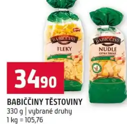 Terno Babiččiny těstoviny nabídka
