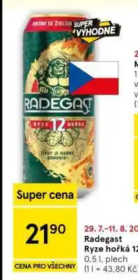 Tesco Radegast Ryze Hořká 12 nabídka