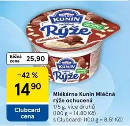 Tesco Mlékárna Kunín Mléčná rýže ochucená nabídka