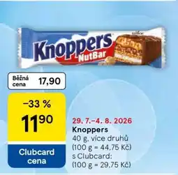 Tesco Knoppers NutBar nabídka