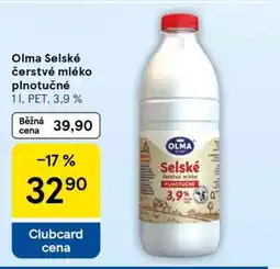 Tesco Olma Selské čerstvé mléko plnotučné nabídka
