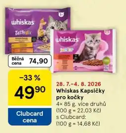 Tesco Whiskas kapsičky pro kočky nabídka