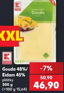 Kaufland Gouda 48%/ Eidam 45% plátky nabídka