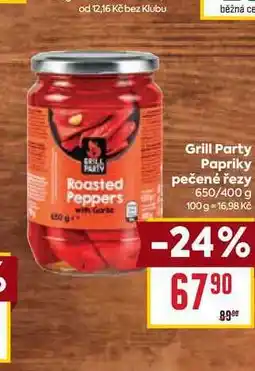 Billa Grill Party Papriky pečené řezy 650/400 g nabídka