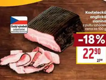Billa Kostelecká anglická slanina z pultu lahůdek cena za nabídka