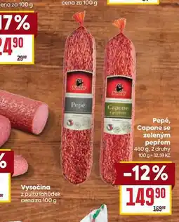 Billa Pepé, Capone se zeleným pepřem nabídka