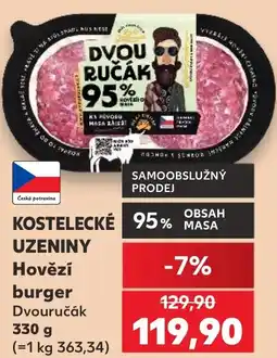 Kaufland KOSTELECKÉ UZENINY Hovězí burger nabídka