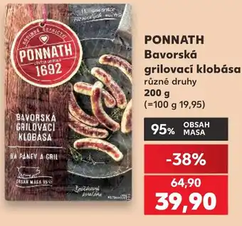 Kaufland PONNATH Bavorská grilovací klobása nabídka