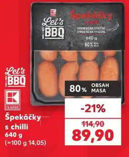 Kaufland Špekáčky s chilli nabídka