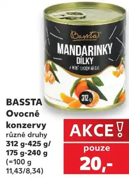 Kaufland BASSTA Ovocné konzervy nabídka