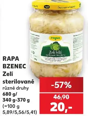 Kaufland RAPA BZENEC Zeli sterilované nabídka