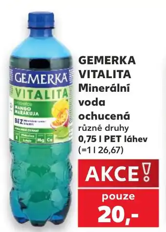 Kaufland GEMERKA VITALITA Minerální voda ochucená nabídka