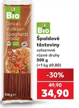 Kaufland Špaldové těstoviny celozrnné nabídka