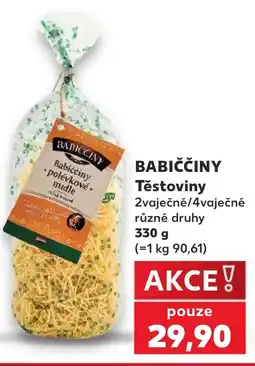 Kaufland BABIČČINY Těstoviny nabídka