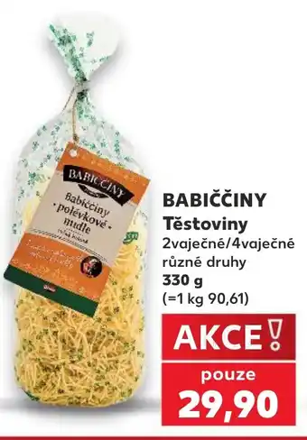 Kaufland BABIČČINY Těstoviny nabídka