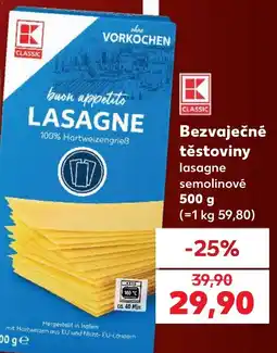 Kaufland Bezvaječné těstoviny nabídka
