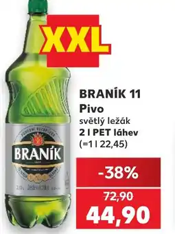 Kaufland BRANÍK 11 Pivo světlý ležák nabídka