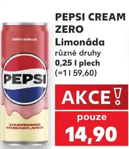 Kaufland PEPSI CREAM ZERO Limonáda nabídka