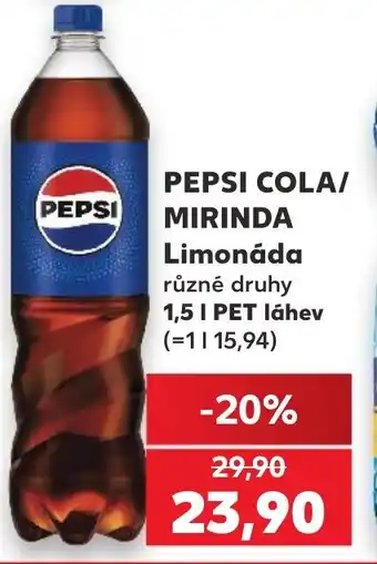 Kaufland PEPSI COLA/ MIRINDA Limonáda nabídka