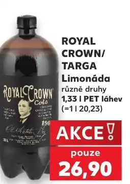 Kaufland ROYAL CROWN/ TARGA Limonáda nabídka