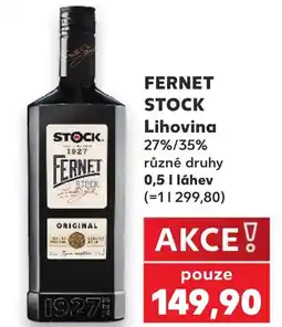 Kaufland FERNET STOCK Lihovina 27%/35% nabídka