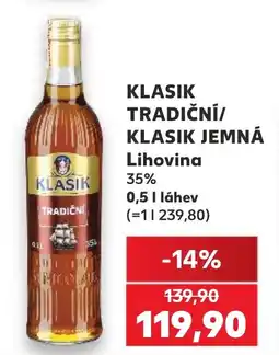 Kaufland KLASIK TRADIČNÍ/ KLASIK JEMNÁ Lihovina 35% nabídka
