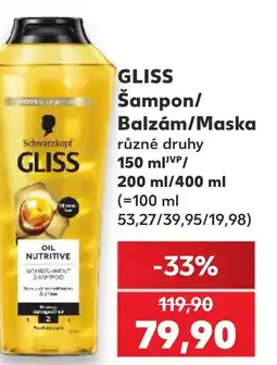 Kaufland GLISS Šampon/ Balzám/Maska nabídka