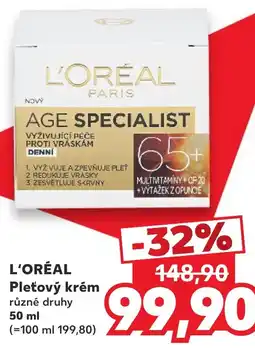 Kaufland L'ORÉAL Pleťový krém nabídka