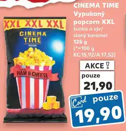 Kaufland CINEMA TIME Vypukaný popcorn XXL nabídka