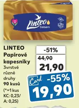 Kaufland LINTEO Papírové kapesníky nabídka
