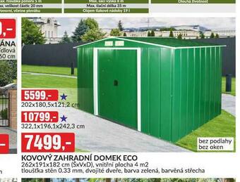 Baumax Kovový zahradní domek eco nabídka