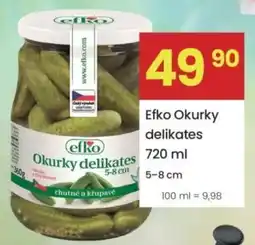 Kubík potraviny Efko Okurky delikates nabídka